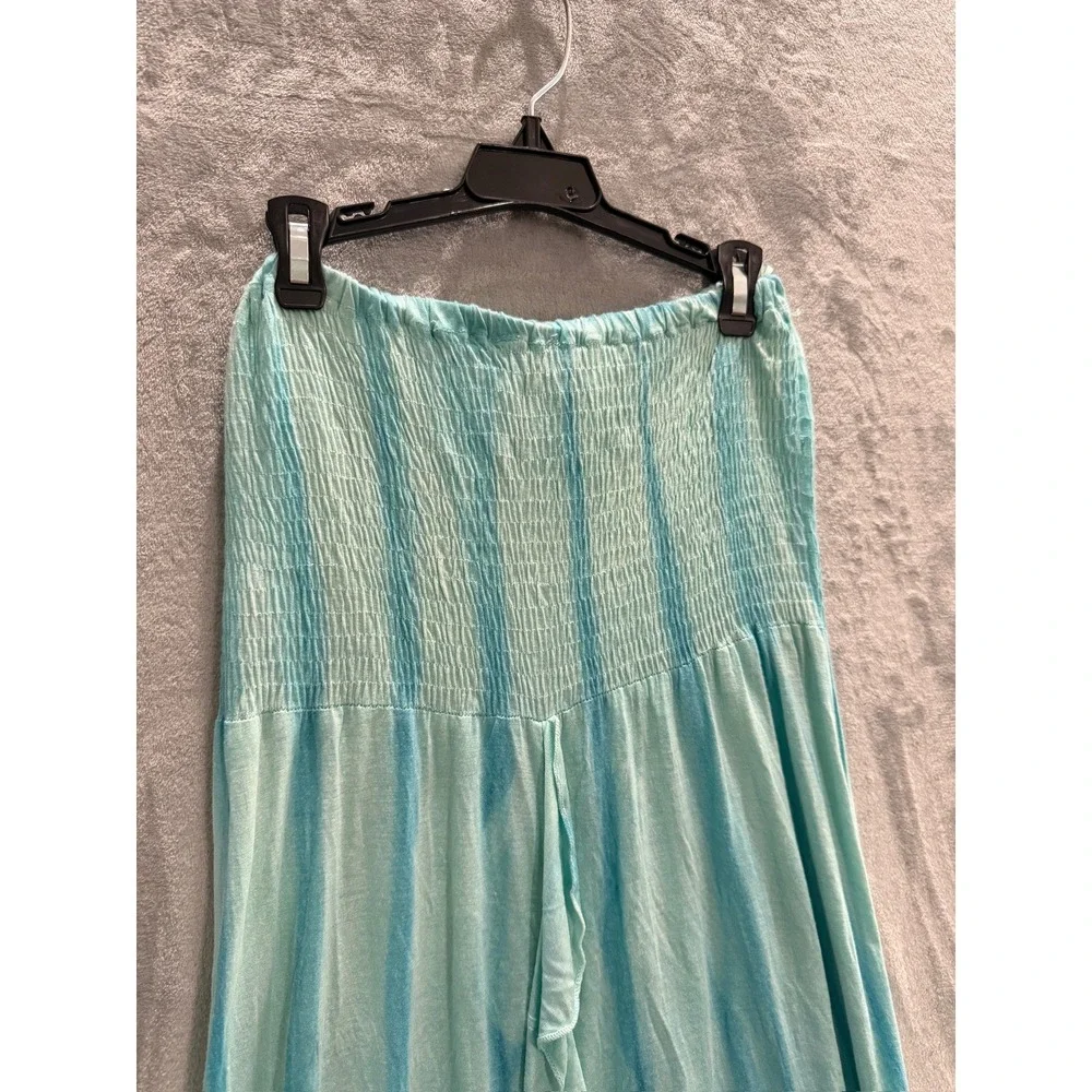 NWT Raviya Cover Up Skirt Womens Turquoise Tie Dye Smocked High Low Small $48